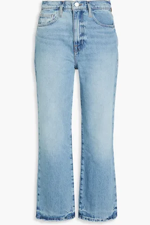 Frame Cropped high-rise straight-leg jeans - Blue - 26