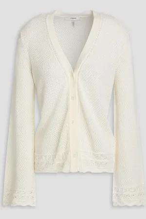 Frame Pointelle-knit cardigan - White - XS