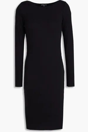James Perse Ribbed cotton and cashmere-blend mini dress - - 1