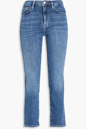 Frame Le High Straight cropped high-rise straight-leg jeans - Blue - 24