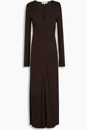 Frame Cutout jersey maxi dress - Brown - S