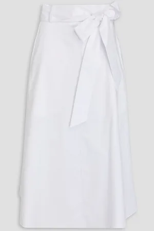tibi Cotton-poplin midi wrap skirt - - US 00
