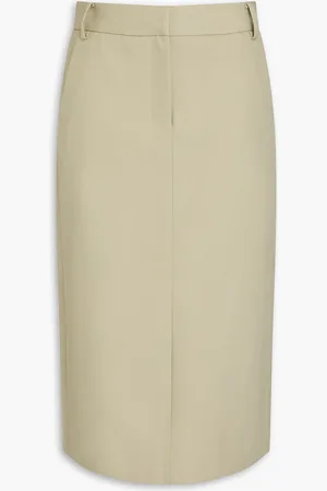 tibi Cotton-twill midi skirt - Green - US 0