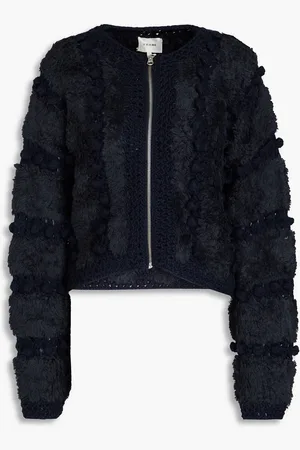 Frame Pom pom-embellished knitted cardigan - Blue - XS