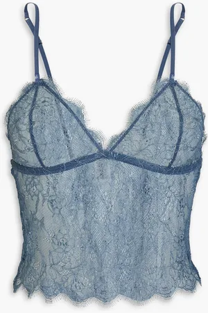 LOVE Stories Dawn Leavers lace bralette - Blue - IT II A