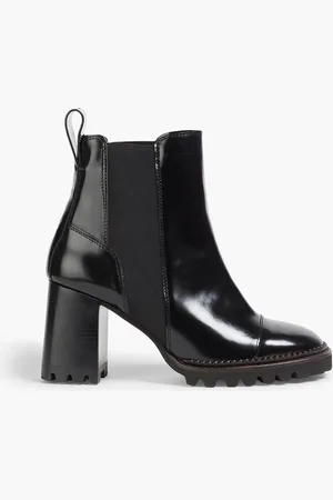 See by Chloé Mallory glossed-leather Chelsea boots - - EU 38