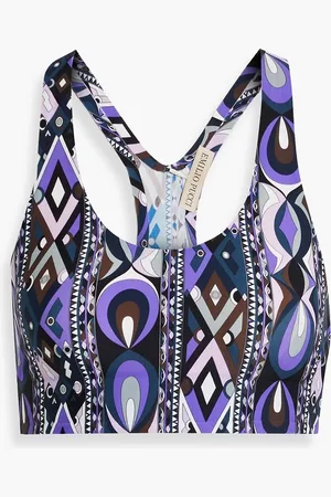 Puccini Printed stretch-jersey sports bra - - L