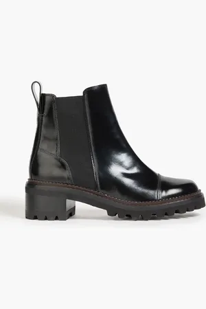 See by Chloé Mallory glossed-leather Chelsea boots - - EU 38