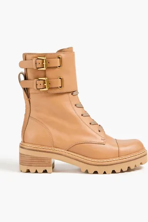 See by Chloé Mallory buckled leather combat boots - Brown - EU 35