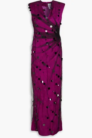 HUISHAN ZHANG Leilani layered sequin-embellished taffeta gown - - UK 6