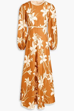 ZIMMERMANN Floral-print linen maxi dress - Brown - 0