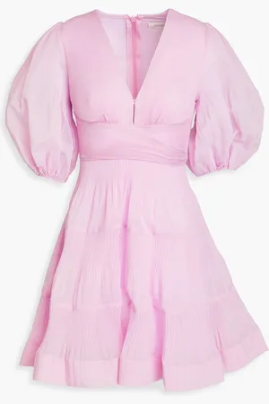 ZIMMERMANN Tiered plissé-organza mini dress - - 4