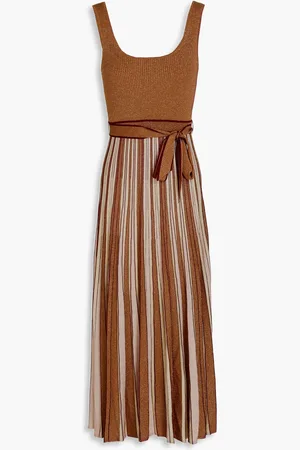 ZIMMERMANN Striped metallic knitted midi dress - - 3