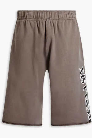 Maison Margiela Printed French cotton-terry drawstring shorts - Neutral - XS