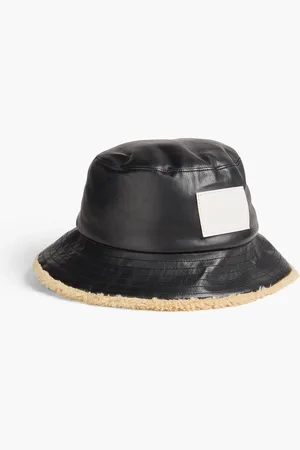 Maison Margiela Appliquéd faux leather bucket hat - - S