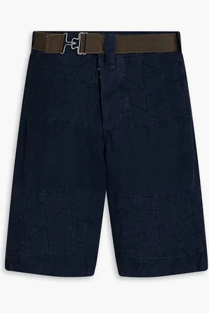 Maison Margiela Belted linen shorts - Blue - IT 46