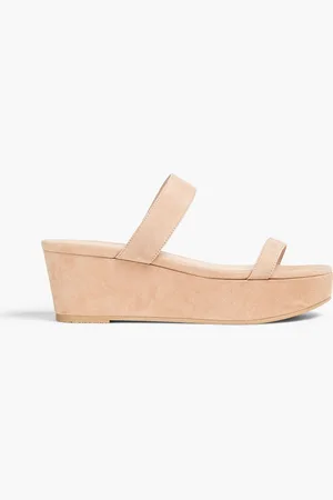 Stuart Weitzman Suede platform mules - Neutral - EU 39