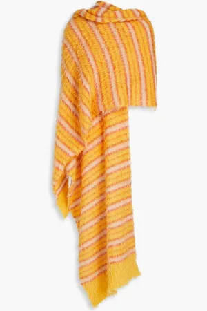 Marni Striped brushed mohair-blend scarf - Yellow - OneSize