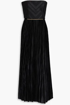 ZIMMERMANN Strapless pleated devoré-paneled twill midi dress - - 0