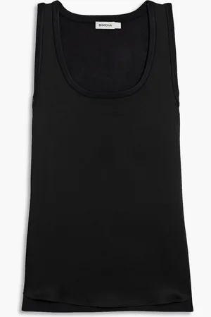 Simkhai Faro satin-paneled stretch-knit tank - - M