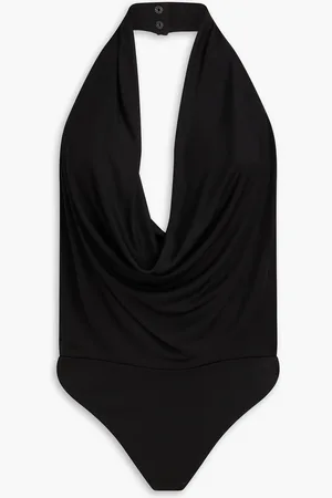ALICE+OLIVIA Alice Olivia - Draped stretch-jersey halterneck bodysuit - - XL