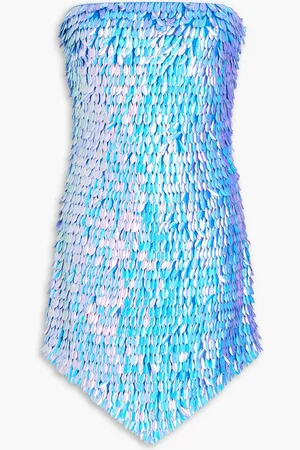 Retrofete Valley strapless sequined tulle mini dress - Blue - M