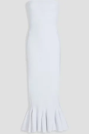 Retrofete Tillee strapless metallic ribbed-knit midi dress - - M