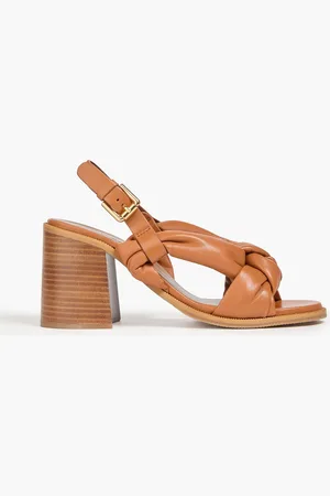 See by Chloé Knotted leather slingback sandals - Brown - EU 35
