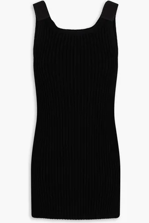 Helmut Lang Ribbed cotton-blend tank - - L
