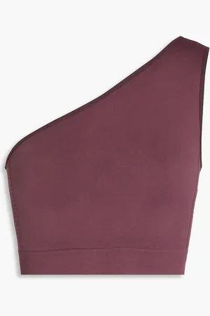 Rick Owens Athena one-shoulder cropped stretch-piqué top - Purple - L