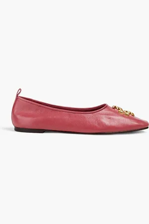Tory Burch Eleanor embellished leather ballet flats - Pink - US 6.5