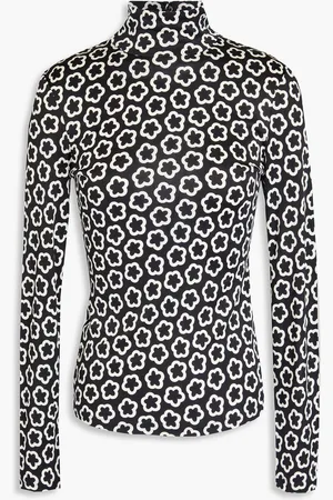 Tory Burch Printed jersey turtleneck top - - US 2