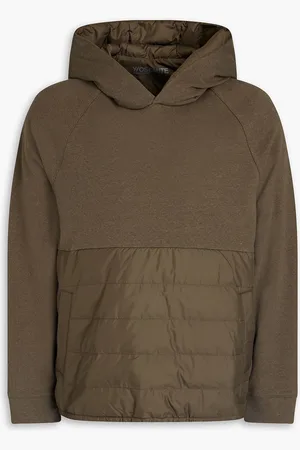Y/OSEMITE Quilted shell-paneled cotton-blend fleece hoodie - Green - 2