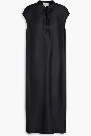 Loulou Studio Demeter lace-up silk-twill midi dress - - S