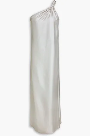 Loulou Studio Adela one-shoulder silk-twill midi dress - Gray - XS
