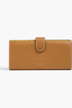 Tory Burch Bonbon pebbled-leather wallet - Brown - OneSize
