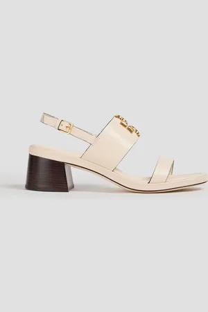 Tory Burch Eleanor embellished leather slingback sandals - White - US 5