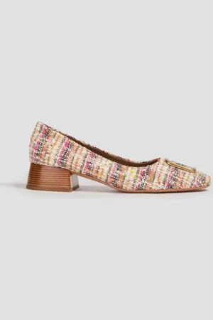 Tory Burch Embellished tweed pumps - White - US 5.5