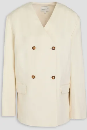 Loulou Studio Icha double-breasted cotton and linen-blend twill blazer - White - S