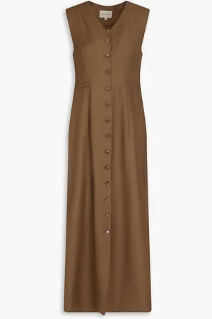 Loulou Studio Idika wool-twill midi dress - Brown - L