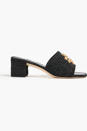 Tory Burch Eleanor embellished raffia mules - - US 6