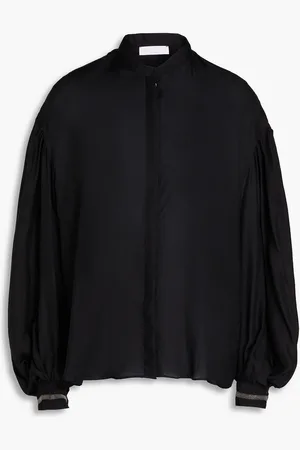 Fabiana Filippi Bead-embellished silk crepe de chine blouse - - IT 40