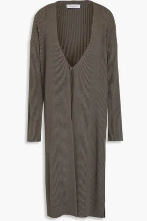 Fabiana Filippi Ribbed wool, silk and cashmere-blend cardigan - Neutral - IT 44