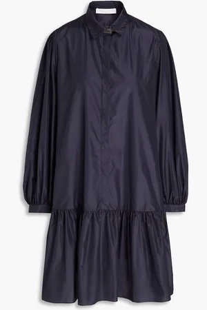 Fabiana Filippi Silk-blend mini shirt dress - Blue - IT 40