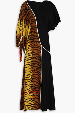 Victoria Beckham Printed silk crepe de chine maxi dress - - UK 6