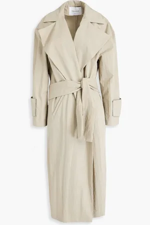Fabiana Filippi Bead-embellished cotton-blend trench coat - Neutral - IT 40