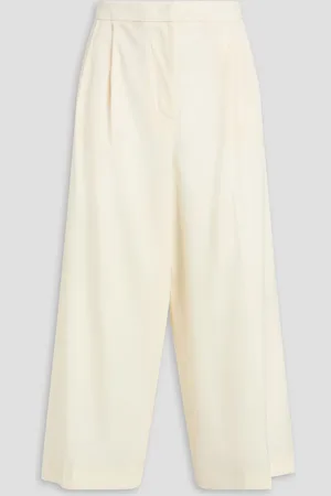Fabiana Filippi Cropped wool-twill wide-leg pants - White - IT 44