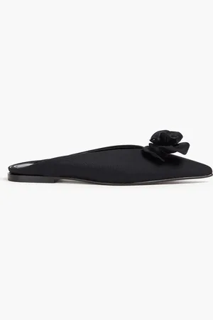 Victoria Beckham Floral-appliquéd jersey slippers - - EU 38