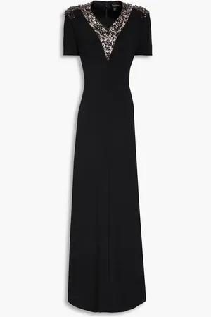 Jenny Packham Crystal-embellished crepe gown - - UK 8