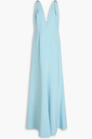 Jenny Packham Crystal-embellished crepe gown - Blue - UK 16
